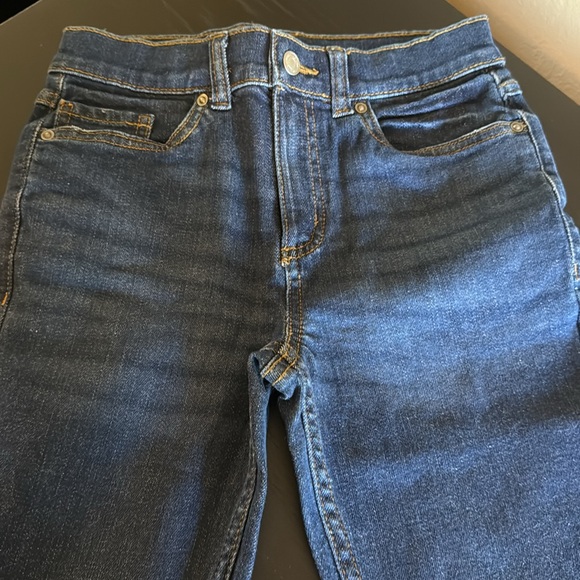 Hanna Anderson girls blue stretch denim Jeans with inside adjustable band New 8 - Picture 10 of 12